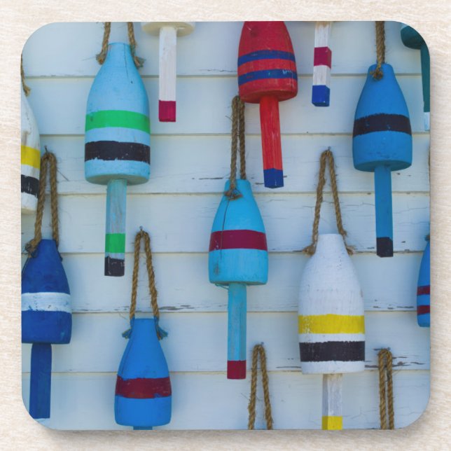 Posavasos Maine, Stonington, boyas decorativas de langosta (Frente)