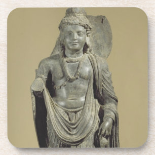 Posavasos Maitreya, Gandhara (esquisto gris)