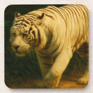 Posavasos Majestad del tigre blanco - Impresión de arte de v