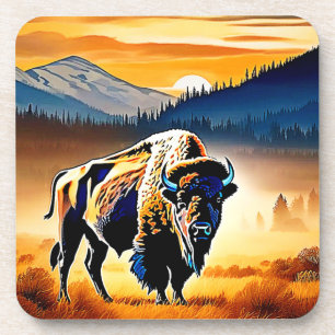 Posavasos Majestic Bison Sunset