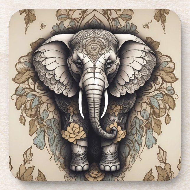 Posavasos Majestic Elephant Mandala (Frente)