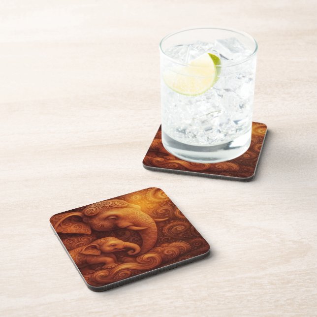 Posavasos Majestic Elephants Beverage Coaster (Lado Derecho)