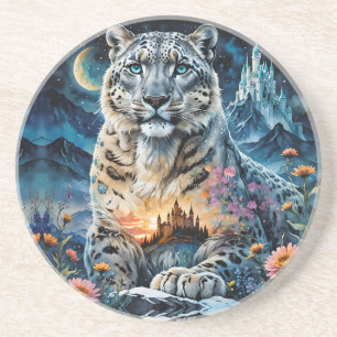 Posavasos Majestic Leopardo de la nieve - Castillo - Luna,