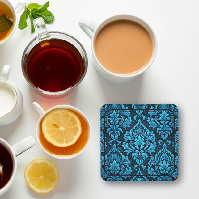 Posavasos Majestic Turquoise Floral Brocade (Subido por el creador)