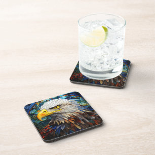 Posavasos Majestuoso American Bald Eagle Seted Glass