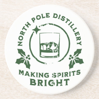 Posavasos Making Spirits Bright North Pole Distillery Green