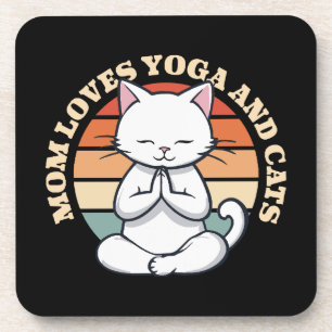 Posavasos Mamá ama a los gatos y el yoga