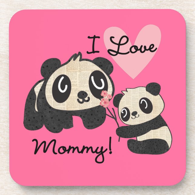 Posavasos Mamá del amor de las pandas I (Frente)