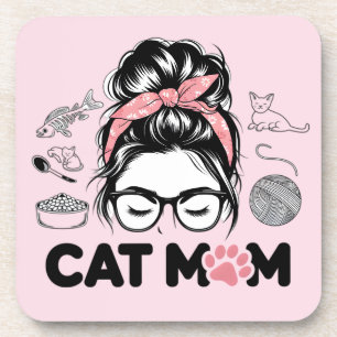 Posavasos "Mamá Gata" Divertido Regalo Mujer Amante Gatos