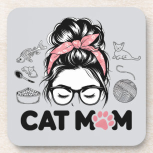 Posavasos "Mamá Gata" Divertido Regalo Mujer Amante Gatos