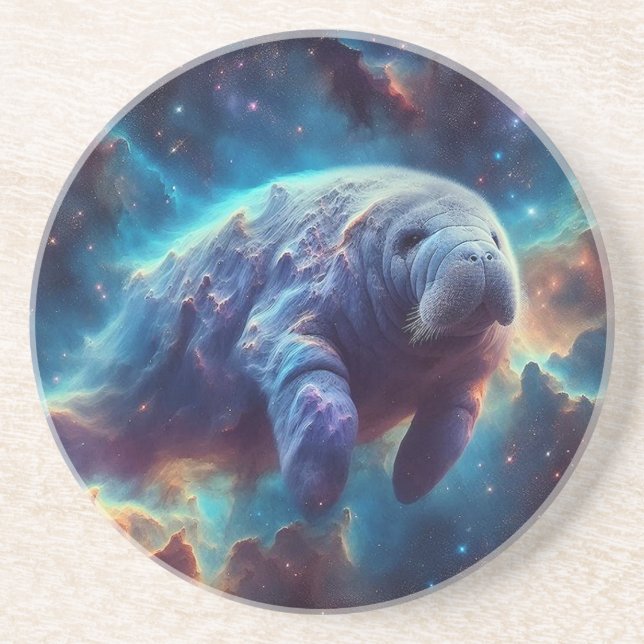 Posavasos Manatí de la nebulosa espacial (Frente)