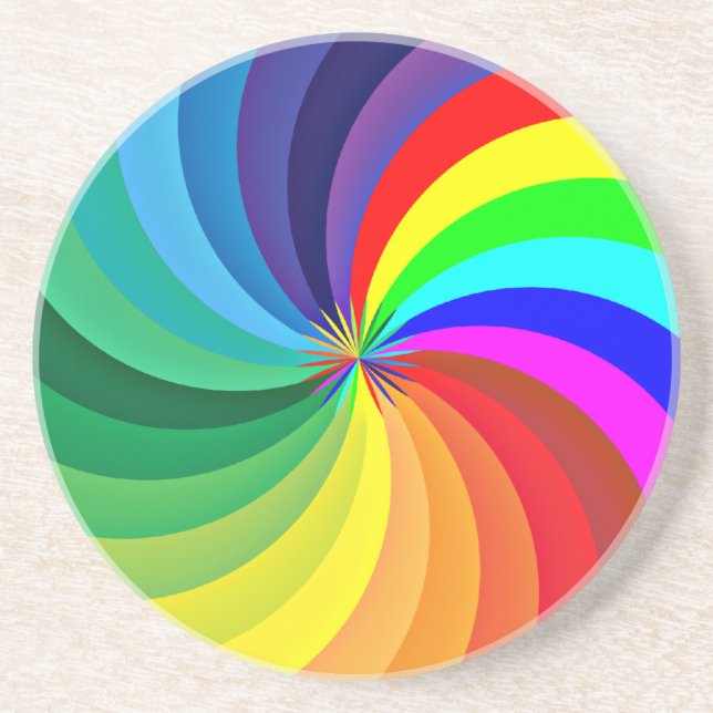 Posavasos Mandala-46556 de color arcoiris (Frente)