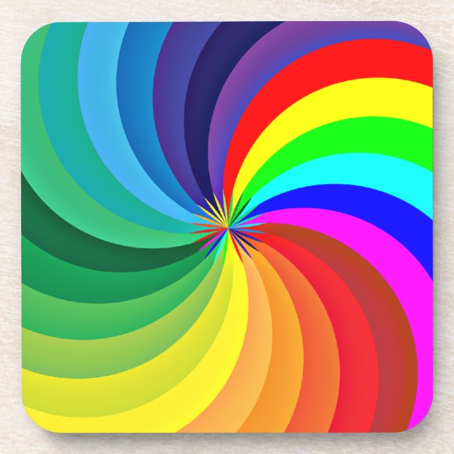 Posavasos Mandala-46556 de color arcoiris (Frente)