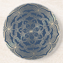 Mandala Art Boho Elegant Luxury Gold y Navy Blue