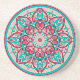 Posavasos Mandalá boho rosa y turquesa