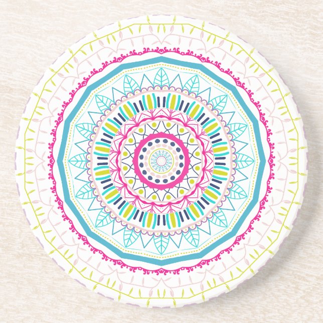Posavasos mandala colorida (Frente)