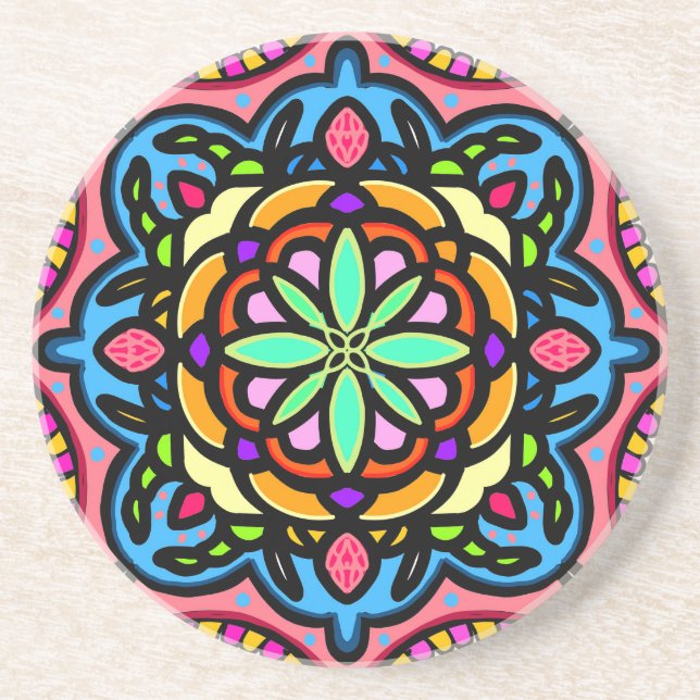 Posavasos Mandala colorido (Frente)