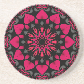 Posavasos Mandala de amor de loto rosa negro