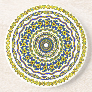 Posavasos mandala de cojín para taza de meditación de arte