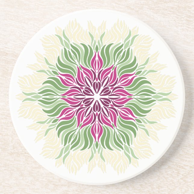 Posavasos Mandala de Flores de Verano  (Frente)