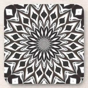 Posavasos Mandala decorativa blanco y negro