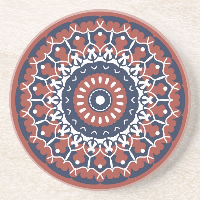 Posavasos Mandala diseña una montaña rusa (Frente)