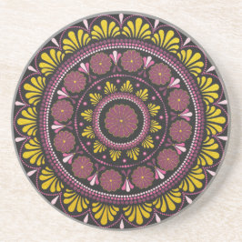 Posavasos Mandala elegante de oro rosado, flor de arte de ba