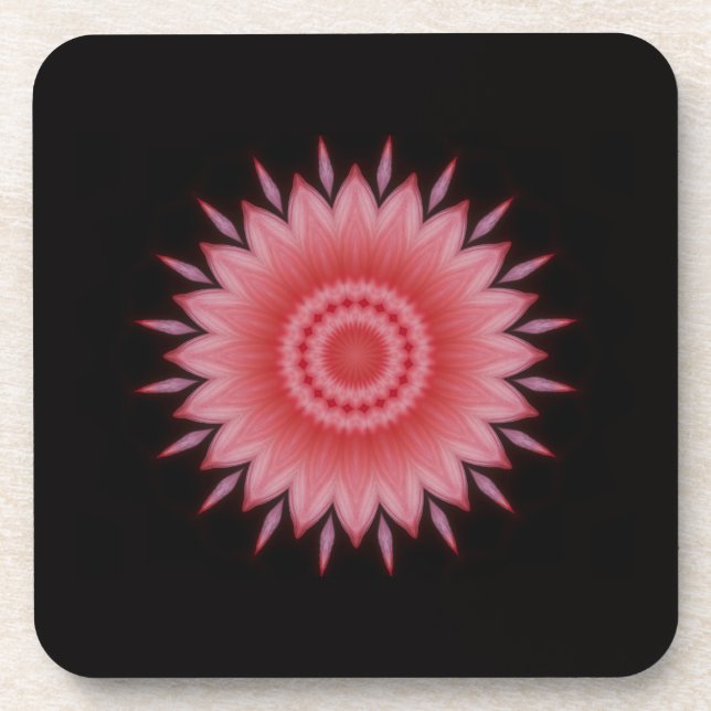 Posavasos Mandala flor en rosa (Frente)