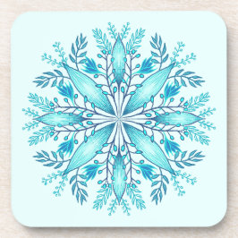 Posavasos Mandala floral - Boho azul turquesa Snowflake