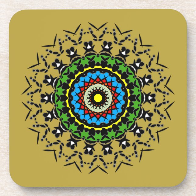 Posavasos Mandalá Floral Sin Costuras (Frente)