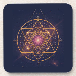 Posavasos Mandala Luminoso de Armonía Dorada