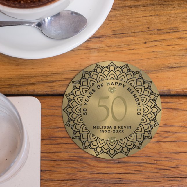 Posavasos Mandala negra en el 50º aniversario del boda (Subido por el creador)