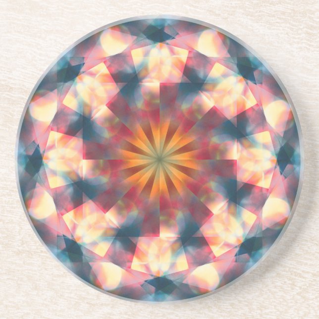 Posavasos Mandala psicodélica de Kaleidoscópico de Prisma (Frente)