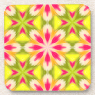 Posavasos Mandala Tie Dye Naranja Amarillo Lima Rosa