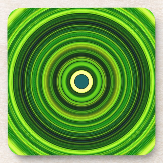 Posavasos Mandala verde geomagnética-64555 (Frente)