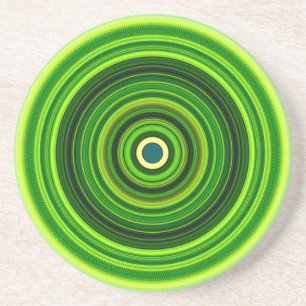 Posavasos Mandala verde geométrica-25436