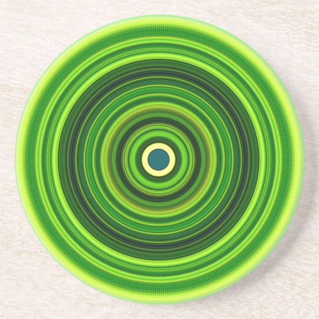 Posavasos Mandala verde geométrica-25436 (Frente)