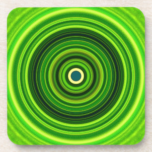 Posavasos Mandala verde geométrica-25436