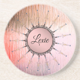 Posavasos Mandala vintage en rosa personalizado