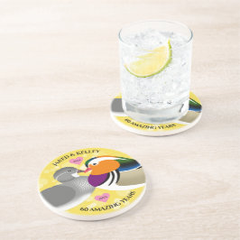 Posavasos Mandarin Ducks Aves Amantes De Cualquier Aniversar