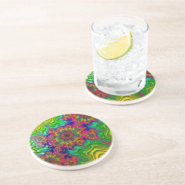 Posavasos Mandelbrot Color Explosion Sandstone Coaster