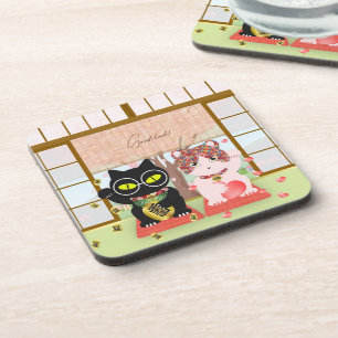 Posavasos Maneki Neko Lucky Poiluna plástico duro