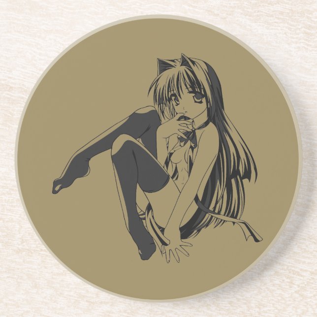 Posavasos Manga, Neko Catgirl Furry Kawaii Loli (Frente)