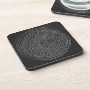 Posavasos Manhole Cubre Mármol Negro