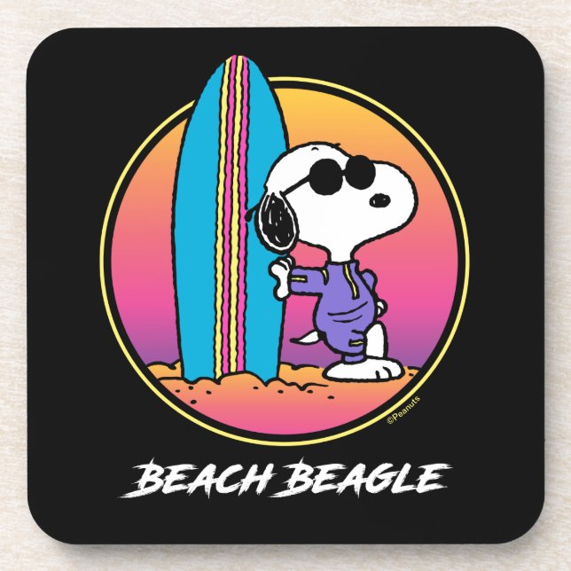 Posavasos Maní | Snoopy Beach Beagle (Frente)