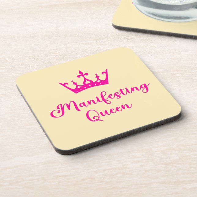 Posavasos Manifiesto de las letras rosadas de la reina (Lado Izquierdo)