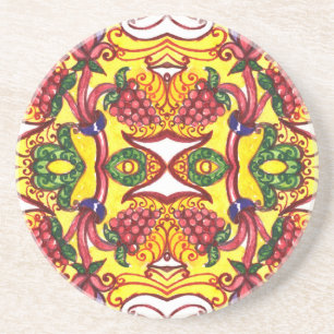 Posavasos Mano Dibujada: Elegancia Ornamental Floral.