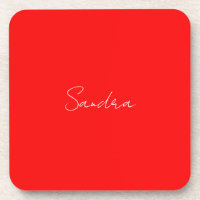 Mano roja blanca escrita Minimalista tu nombre