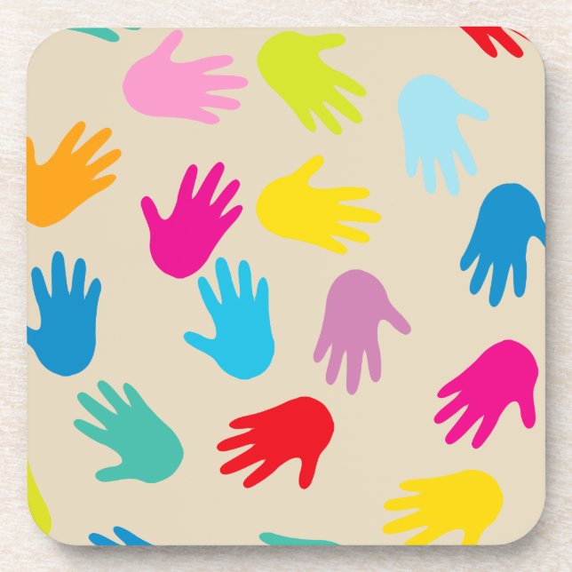 Posavasos Manos alrededor del conjunto de montaña rusa (Frente)