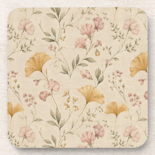 Posavasos Manta Floral Vintage Botánica Mostaza